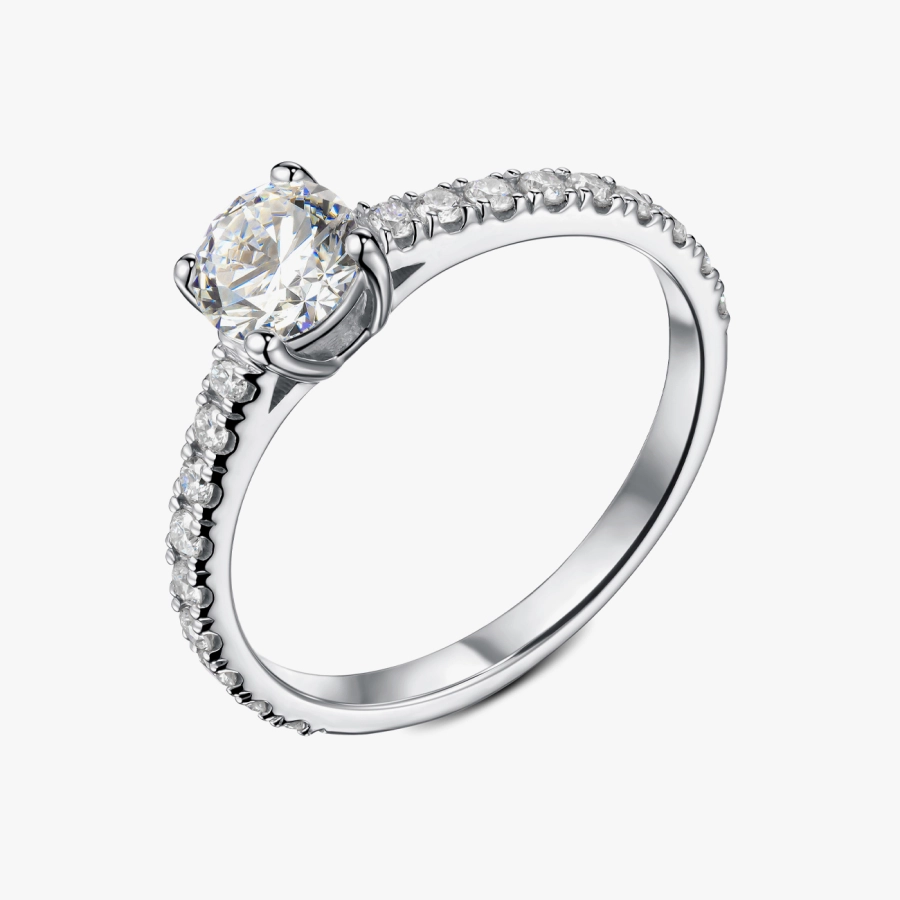 White Gold Diamond Promise Ring - К100345