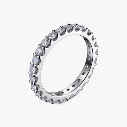 Gold Wedding Ring with a Diamond Path - К100391