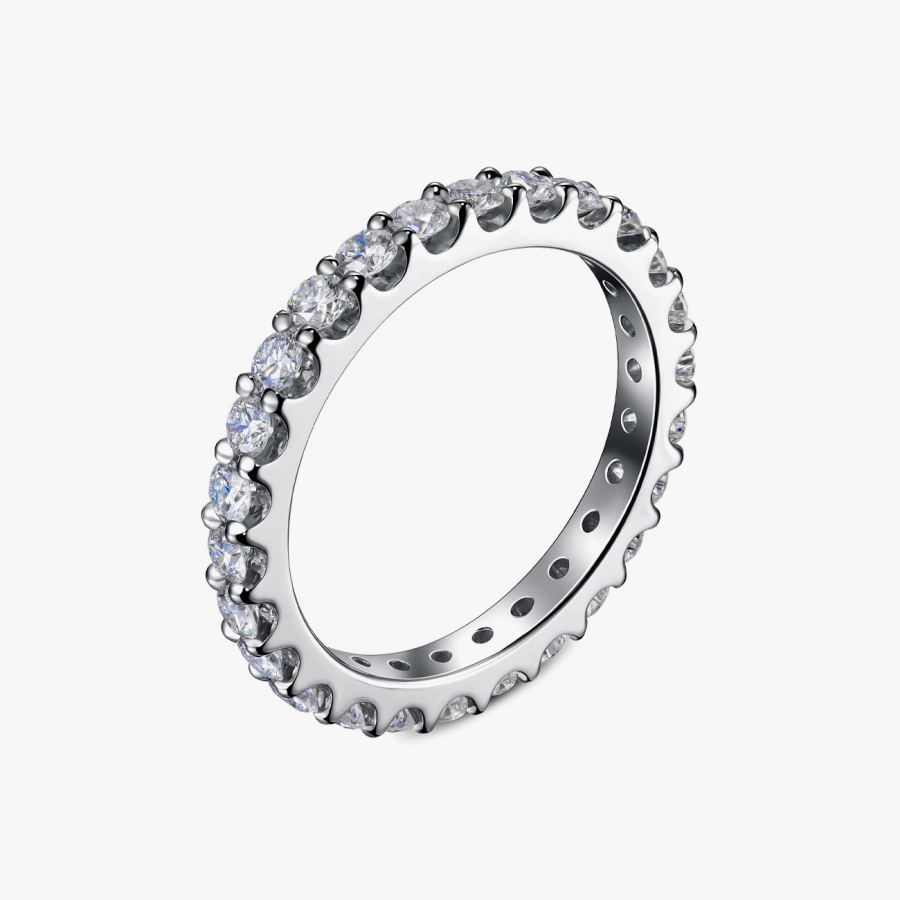 Золота обручка з доріжкою діамантів - К100391