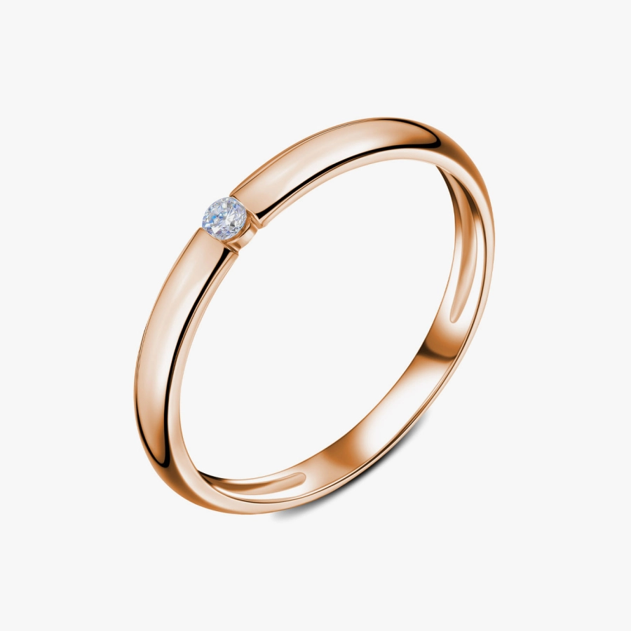 ЗОЛОТА ОБРУЧКА З ДІАМАНТОМ - К1013