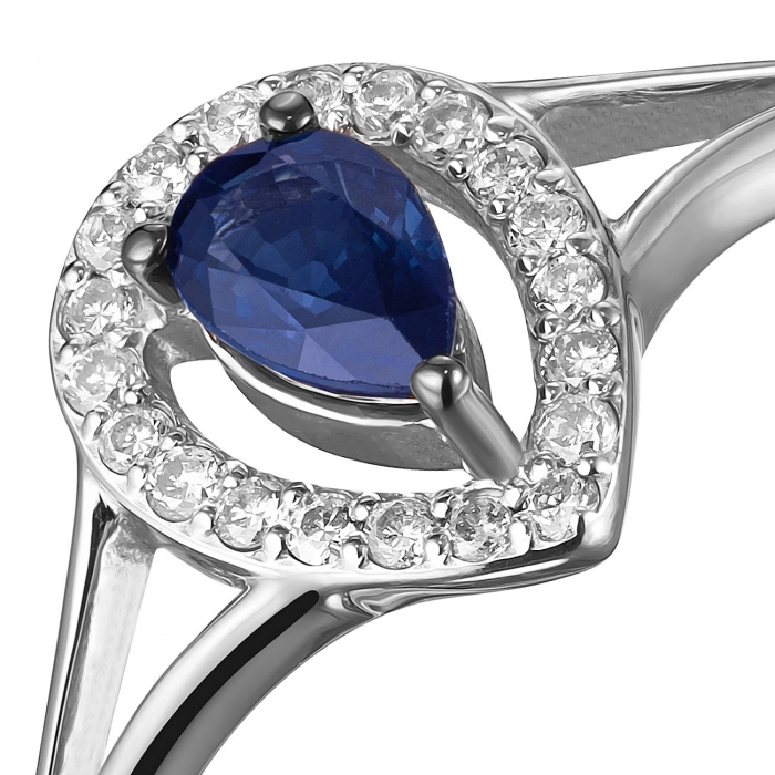 GOLD RING WITH SAPPHIRE AND DIAMONDS - К1068с