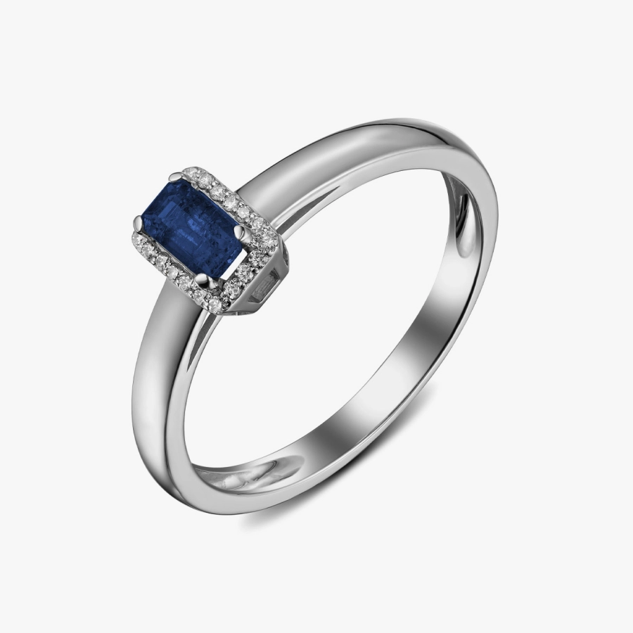 Baguette-cut sapphire and diamond ring - К1090с