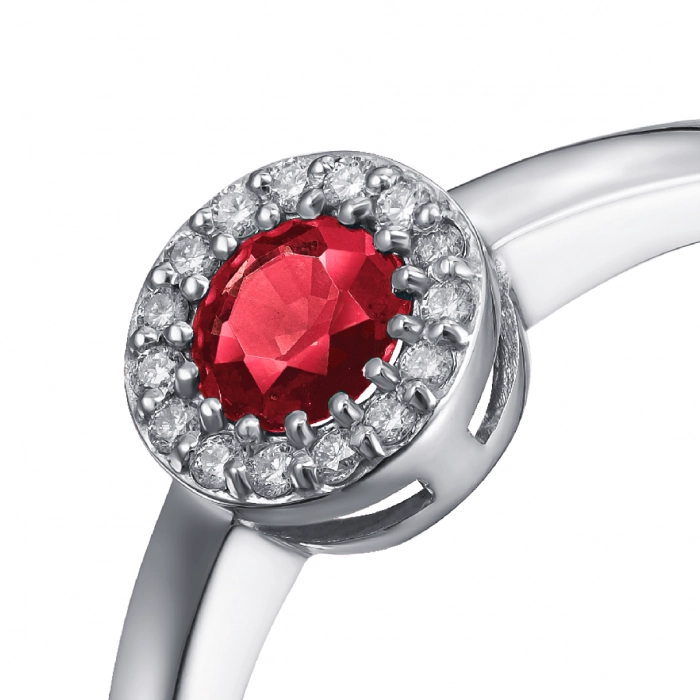 GOLD RING WITH RUBY AND DIAMONDS - K1124