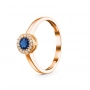 GOLD RING WITH SAPPHIRE AND DIAMONDS - К1124с
