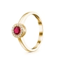 GOLD RING WITH RUBY AND DIAMONDS - K1124