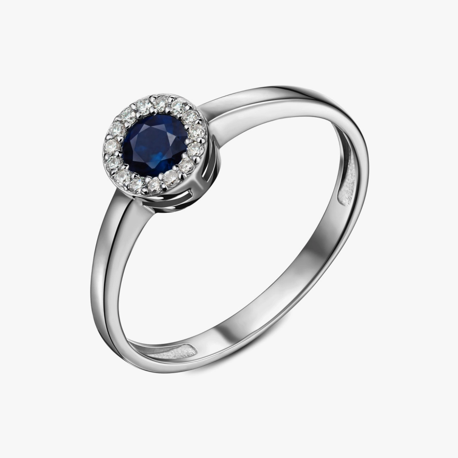 Sapphire and Diamond Ring in White Gold - К1124с