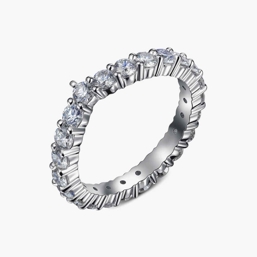 Каблучка-обручка з діамантами «Вічність сяйва» - К1061