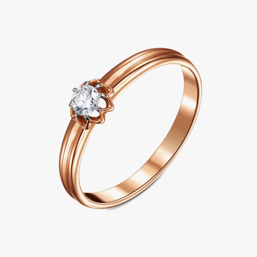 GOLD RING WITH DIAMOND - K1187