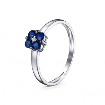 GOLD RING WITH SAPPHIRES AND DIAMOND - K1191