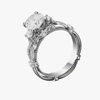 Vintage White Gold Diamond Ring - К1197.52