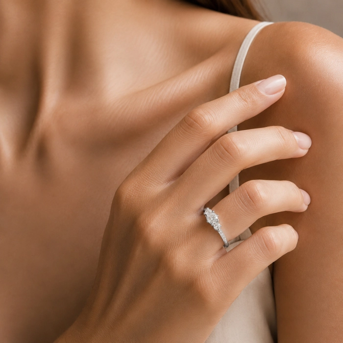 White Gold Diamond Ring - K1204