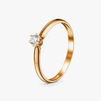 Red gold ring with a diamond - K1220