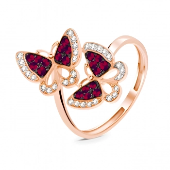GOLD RING WITH RUBIES AND DIAMANDS - К1239р
