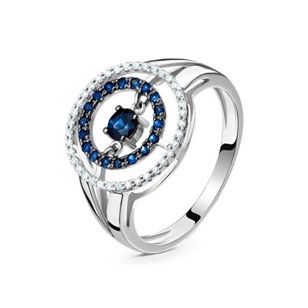 GOLD RING WITH SAPPHIRES AND DIAMONDS - K1255