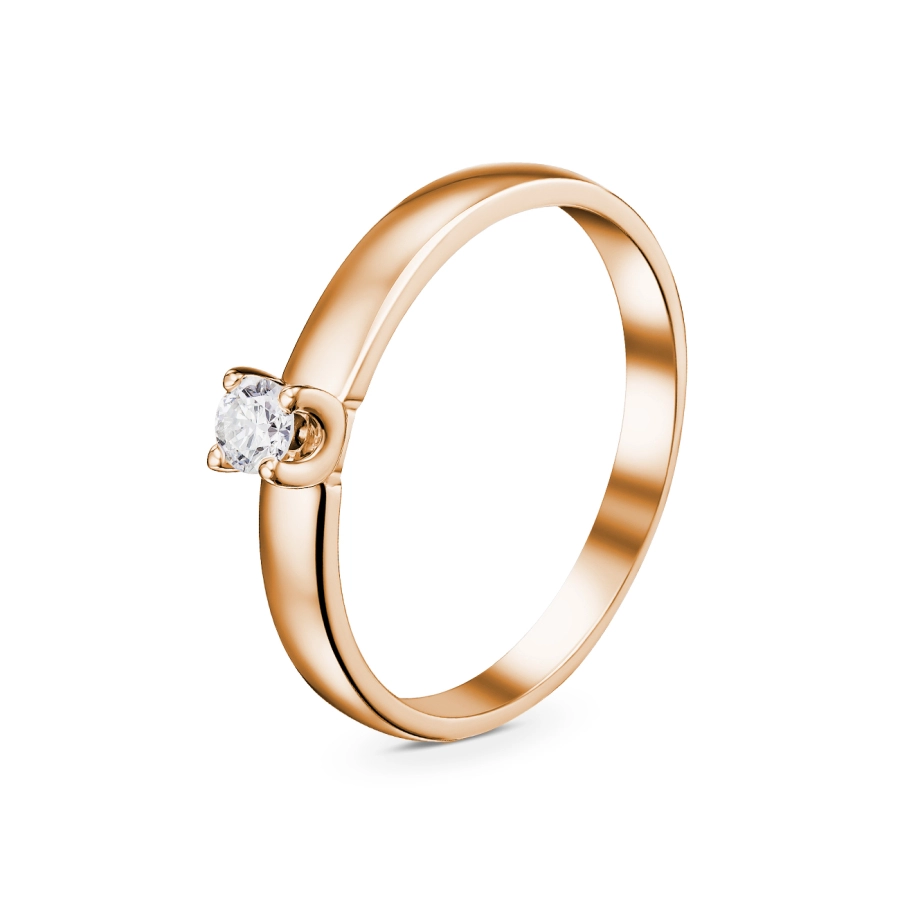 GOLD RING WITH A DIAMOND - К1317