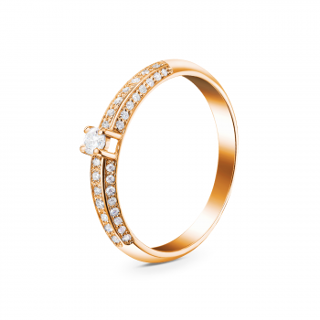 GOLD RING WITH DIAMONDS - K1327