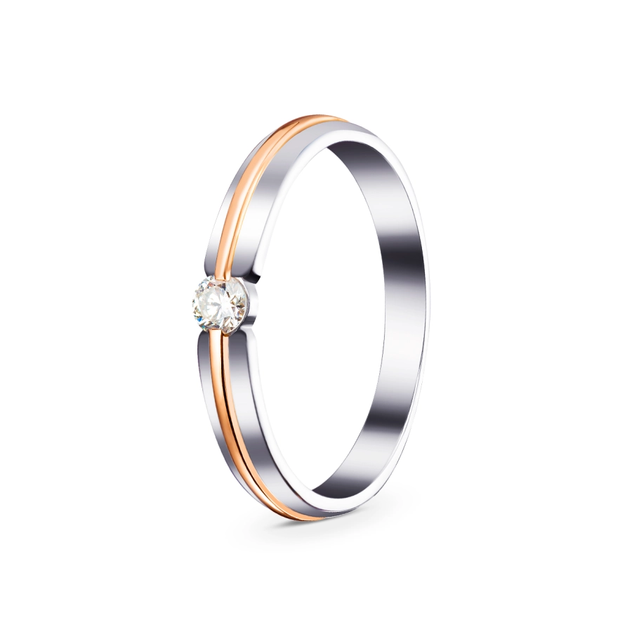 GOLD RING WITH DIAMOND — К1337