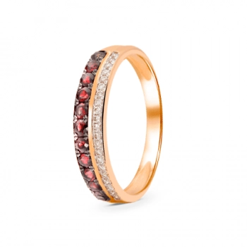 GOLD RING WITH RUBIES AND DIAMONDS — К1339