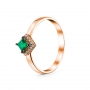 GOLD RING WITH EMERALD AND DIAMONDS - К1340