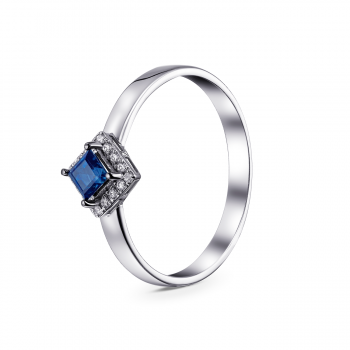 GOLD RING WITH SAPPHIRE AND DIAMONDS - K1340