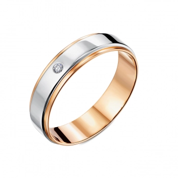 GOLD WEDDING RING WITH DIAMOND — К1489