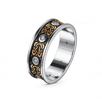 GOLD RING WITH DIAMONDS — К1578