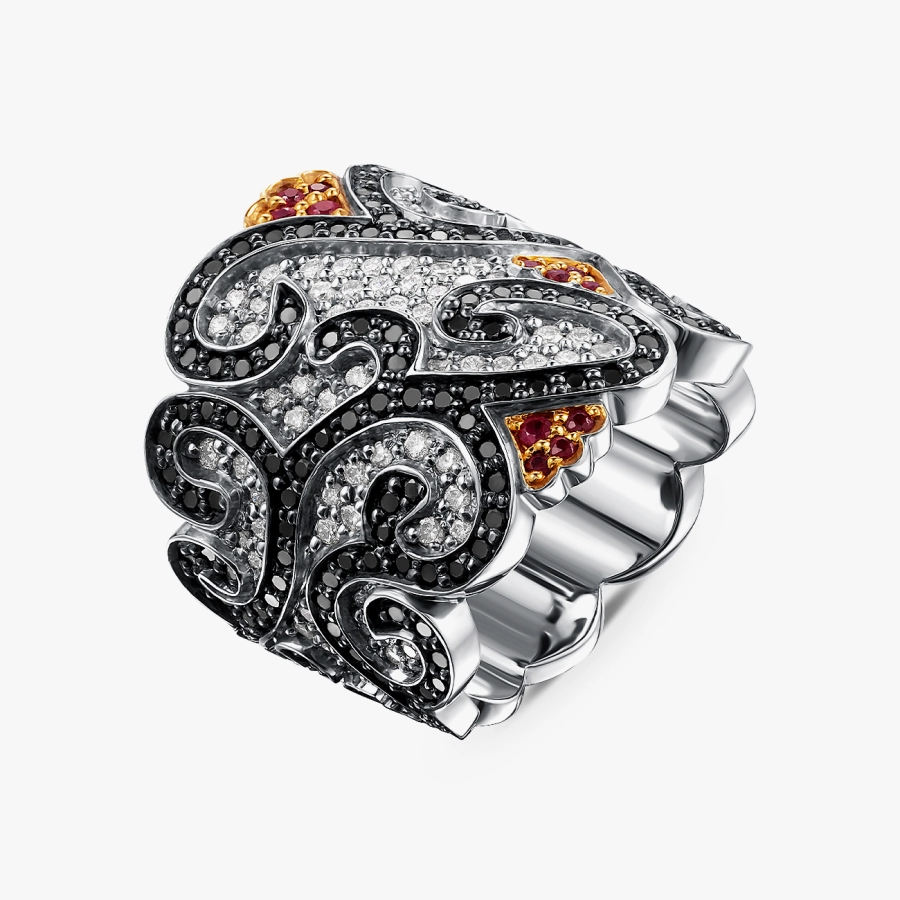 Кольцо из белого золота с бриллиантами — К1646