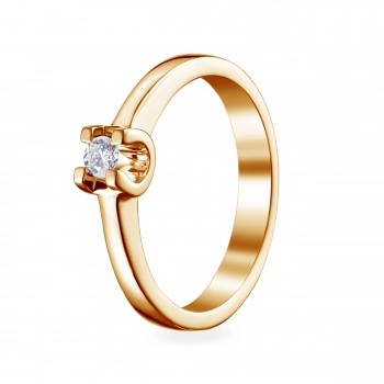 GOLD RING WITH DIAMOND — К1654
