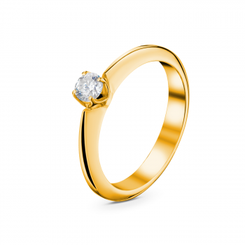 GOLD RING WITH DIAMOND — К1676
