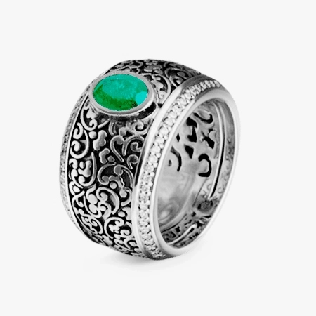 ЗОЛОТА КАБЛУЧКА ЗІ СМАРАГДОМ І ДІАМАНТАМИ — К1684