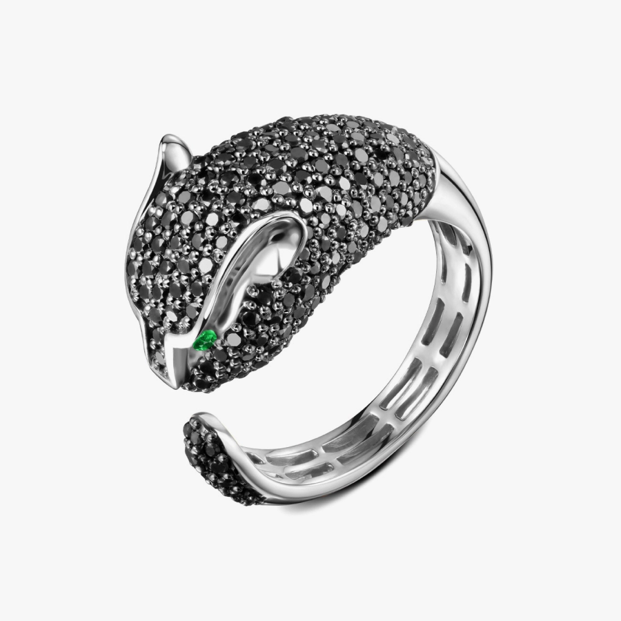 Кольцо с белым золотом и бриллиантами - К1707