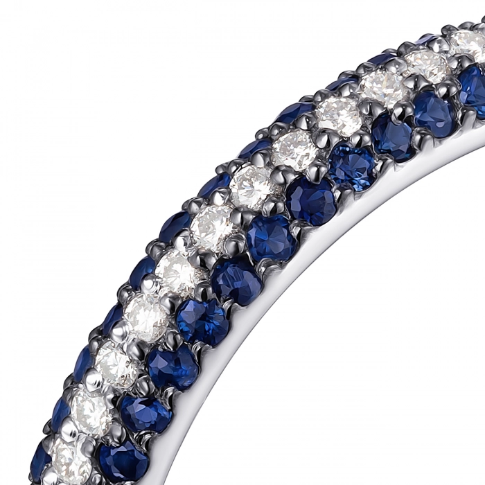 GOLD RING WITH SAPPHIRES AND DIAMONDS - K1876с