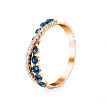 GOLD RING WITH SAPPHIRES AND DIAMONDS - К1899с