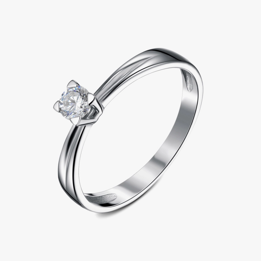 Каблучка з білого золота з діамантом - К1906