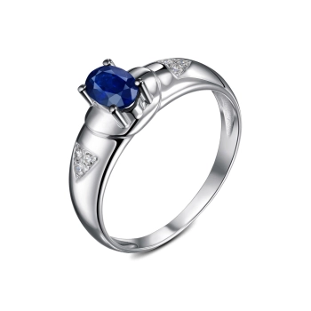 GOLD RING WITH SAPPHIRE AND DIAMONDS - К1910