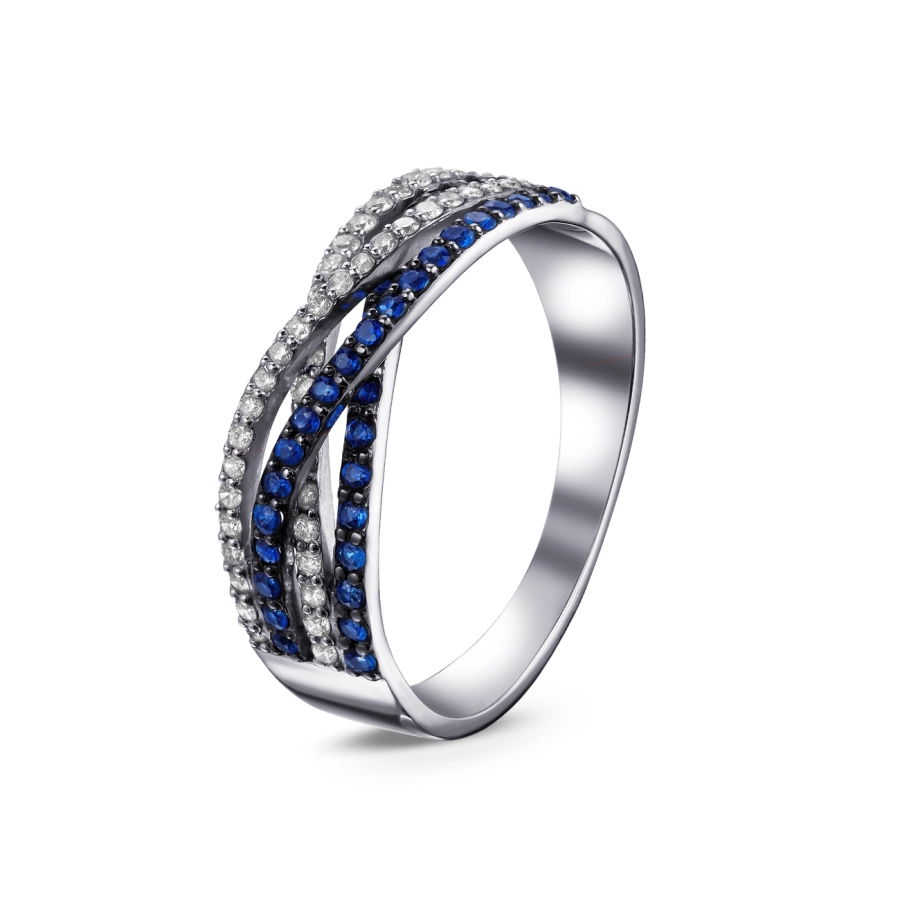 ЗОЛОТА КАБЛУЧКА З САПФІРАМИ І ДІАМАНТАМИ - К1934