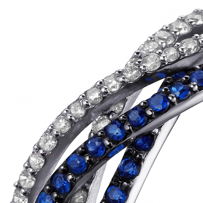 GOLD RING WITH SAPPHIRES AND DIAMONDS - K1934