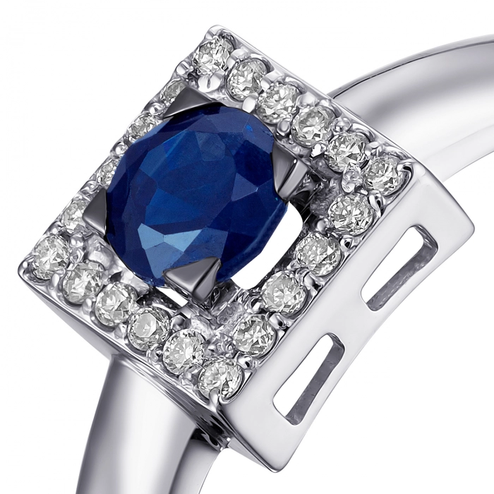 GOLD RING WITH SAPPHIRE AND DIAMONDS - К1946