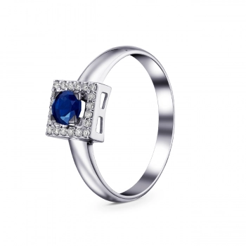 GOLD RING WITH SAPPHIRE AND DIAMONDS - К1946