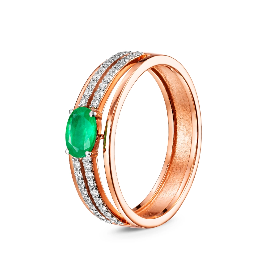 ЗОЛОТА КАБЛУЧКА ЗІ СМАРАГДОМ І ДІАМАНТАМИ — К1947и