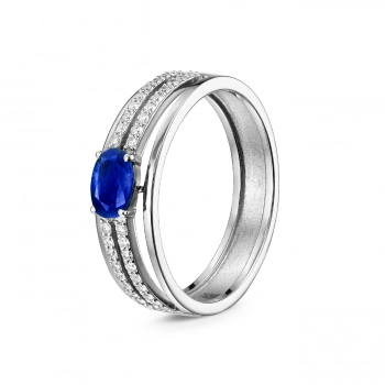 GOLD RING WITH SAPPHIRE AND DIAMONDS - К1947с