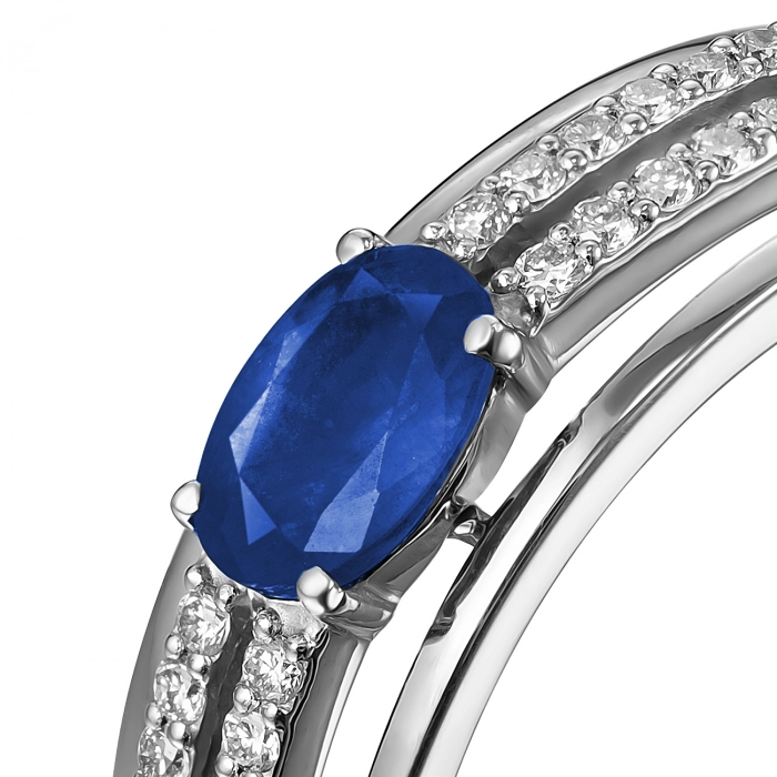 GOLD RING WITH SAPPHIRE AND DIAMONDS - К1947с