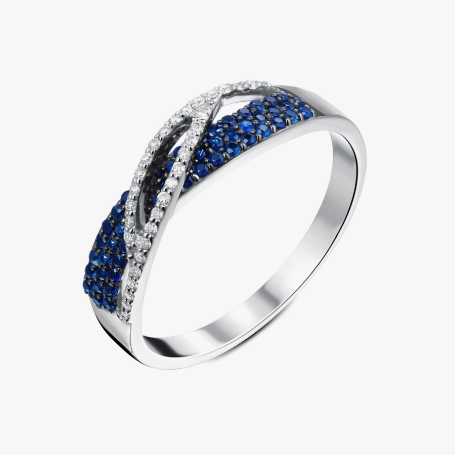 ЗОЛОТА КАБЛУЧКА З САПФІРАМИ І ДІАМАНТАМИ - К1938с