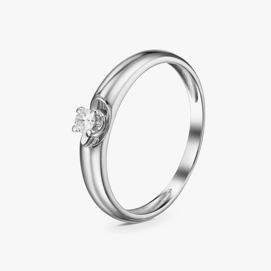 Кольцо из белого золота с бриллиантом - К1995