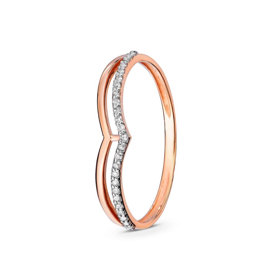 ЗОЛОТОЕ КОЛЬЦО С БРИЛЛИАНТАМИ - КМ0008