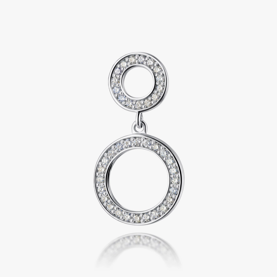 Підвіска з білого золота з діамантами - П044