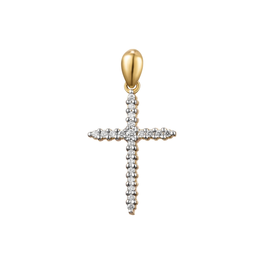 ЗОЛОТОЙ КРЕСТИК С БРИЛЛИАНТАМИ - П067