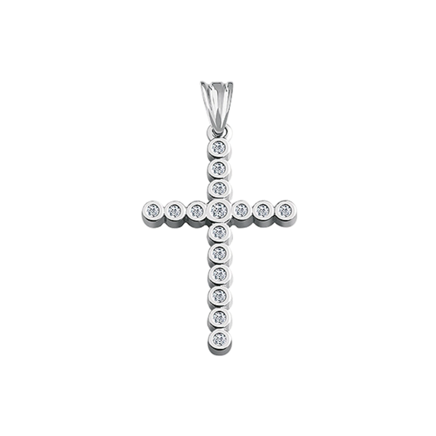 ЗОЛОТИЙ ХРЕСТИК З ДІАМАНТАМИ - П091