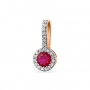 GOLD PENDANT WITH RUBIES AND DIAMONDS - П196 