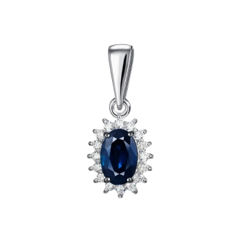 GOLD PENDANT WITH SAPPHIRE AND DIAMONDS - П206с